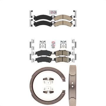 Front Rear Ceramic Disc Brake Pads Kit For Cadillac DTS DeVille With 8 Lug Wheels KNN-100423
