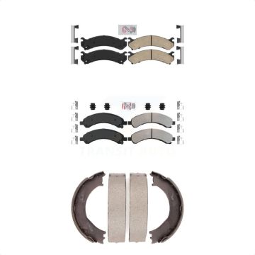 Front Ceramic Rear Semi-Metallic Disc Brake Pads Kit For Chevrolet Express 3500 GMC KNN-100427