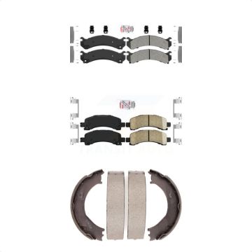Front Semi-Metallic Rear Ceramic Disc Brake Pads Kit For Chevrolet GMC Express 2500 3500 KNN-100428