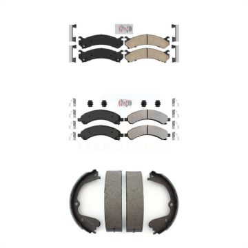 Front Ceramic Rear Semi-Metallic Disc Brake Pads Kit For 2008 Chevrolet Express 3500 GMC KNN-100433