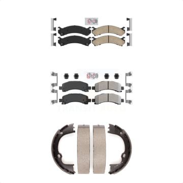 Front Ceramic Rear Semi-Metallic Disc Brake Pads Kit For Chevrolet GMC Savana 2500 3500 KNN-100437