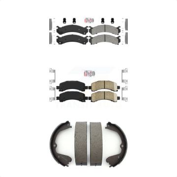 Front Semi-Metallic Rear Ceramic Disc Brake Pads Kit For GMC Savana 3500 Chevrolet 4500 KNN-100440
