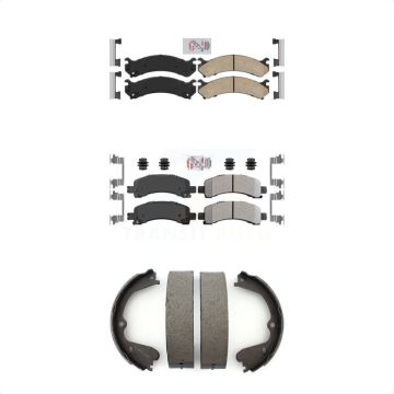 Front Ceramic Rear Semi-Metallic Disc Brake Pads Kit For GMC Savana 3500 Chevrolet 4500 KNN-100443