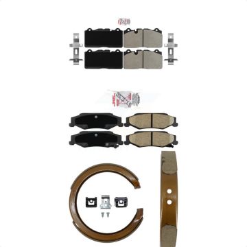 Front Semi-Metallic Rear Ceramic Disc Brake Pads Kit For 2012 Chevrolet Corvette Base KNN-100512