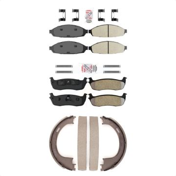Front Rear Semi-Metallic Disc Brake Pads Kit For 2003-2010 Lincoln Town Car Limousine KNN-100519