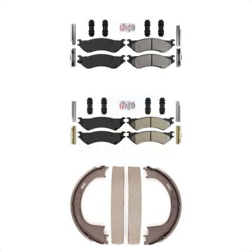 Front Rear Semi-Metallic Disc Brake Pads Kit For 04 Ford F-150 Heritage With 8 Lug Wheels KNN-100522