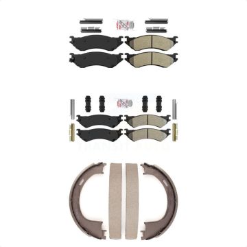Front Rear Semi-Metallic Disc Brake Pads Kit For 04 Ford F-150 Heritage With 8 Lug Wheels KNN-100523