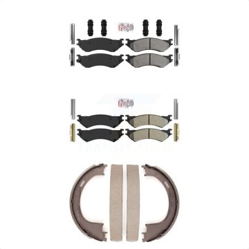 Front Rear Semi-Metallic Disc Brake Pads Kit For 04 Ford F-150 Heritage With 8 Lug Wheels KNN-100524