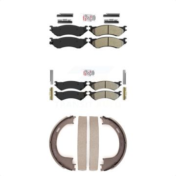Front Rear Semi-Metallic Disc Brake Pads Kit For 04 Ford F-150 Heritage With 8 Lug Wheels KNN-100525