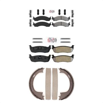 Front Rear Semi-Metallic Disc Brake Pads Kit For 1997-1999 Ford F-250 With 8 Lug Wheels KNN-100527