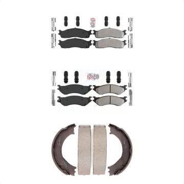 Front Rear Semi-Metallic Disc Brake Pads Kit For 2003-2005 Dodge Ram 2500 3500 KNN-100531