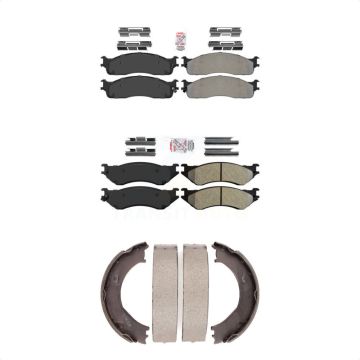 Front Rear Semi-Metallic Disc Brake Pads Kit For 2003-2005 Dodge Ram 2500 3500 KNN-100532
