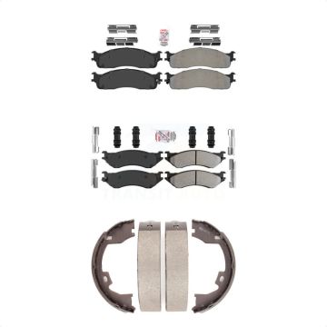 Front Rear Semi-Metallic Disc Brake Pads Kit For Dodge Ram 1500 3500 2500 KNN-100534