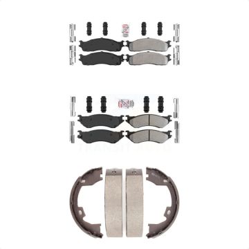 Front Rear Semi-Metallic Disc Brake Pads Kit For Dodge Ram 1500 3500 2500 KNN-100535