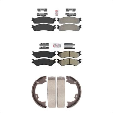 Front Rear Semi-Metallic Disc Brake Pads Kit For Dodge Ram 1500 3500 2500 KNN-100538