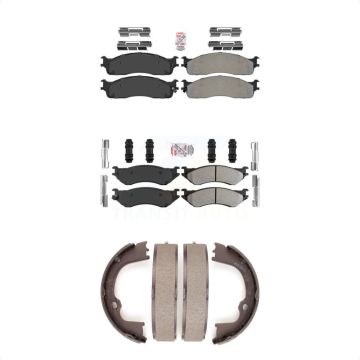 Front Rear Semi-Metallic Disc Brake Pads Kit For Dodge Ram 1500 Extended Crew Cab Pickup KNN-100542