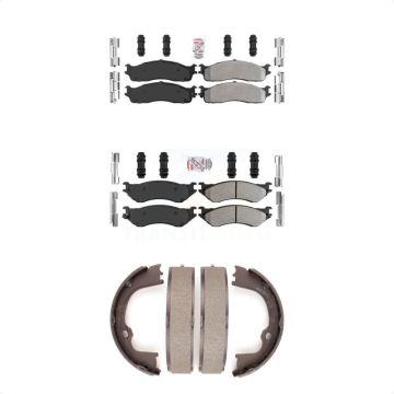 Front Rear Semi-Metallic Disc Brake Pads Kit For Dodge Ram 1500 Extended Crew Cab Pickup KNN-100543
