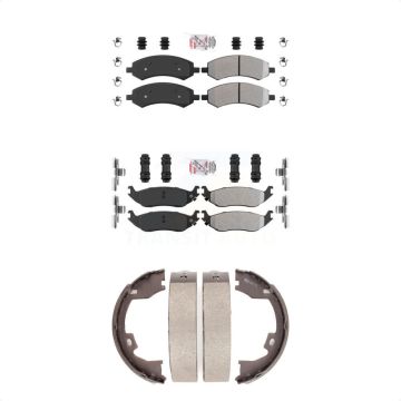 Front Rear Semi-Metallic Disc Brake Pads Kit For 07-08 Dodge Ram 1500 With 8 Lug Wheels KNN-100546