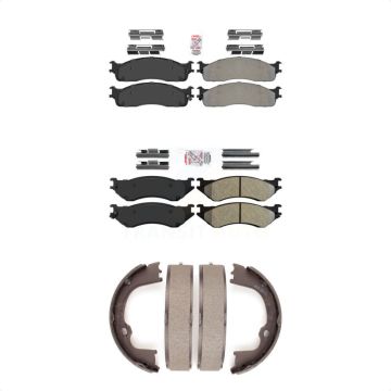 Front Rear Semi-Metallic Disc Brake Pads Kit For Dodge Ram 1500 Extended Crew Cab Pickup KNN-100548
