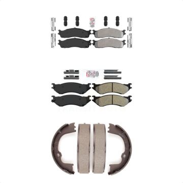 Front Rear Semi-Metallic Disc Brake Pads Kit For Dodge Ram 1500 Extended Crew Cab Pickup KNN-100549