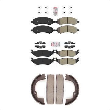 Front Rear Semi-Metallic Disc Brake Pads Kit For Ram 1500 Classic Dodge Chrysler Aspen KNN-100551