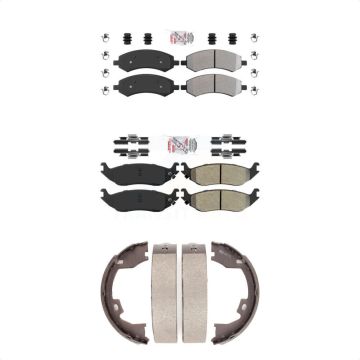 Front Rear Semi-Metallic Disc Brake Pads Kit For 07-08 Dodge Ram 1500 With 8 Lug Wheels KNN-100552