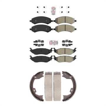 Front Rear Semi-Metallic Disc Brake Pads Kit For 07-08 Dodge Ram 1500 With 8 Lug Wheels KNN-100553