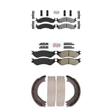 Front Rear Semi-Metallic Disc Brake Pads Kit For 2001-2002 Dodge Ram 2500 3500 KNN-100557