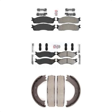 Front Rear Semi-Metallic Disc Brake Pads Kit For Dodge Ram 1500 Extended Crew Cab Pickup KNN-100558