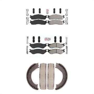 Front Rear Semi-Metallic Disc Brake Pads Kit For Dodge Ram 1500 Extended Crew Cab Pickup KNN-100559
