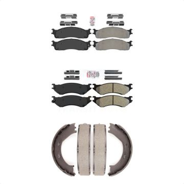 Front Rear Semi-Metallic Disc Brake Pads Kit For Dodge Ram 1500 Extended Crew Cab Pickup KNN-100560