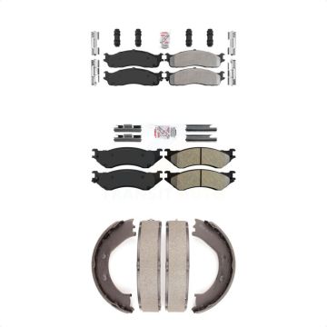 Front Rear Semi-Metallic Disc Brake Pads Kit For Dodge Ram 1500 Extended Crew Cab Pickup KNN-100561