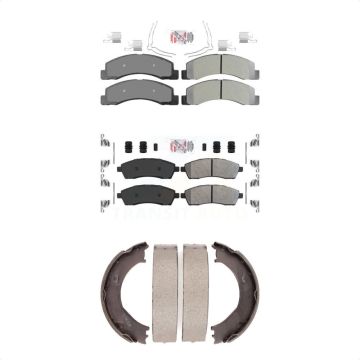 Front Rear Semi-Metallic Disc Brake Pads Kit For Ford F-350 Super Duty F-250 Excursion KNN-100568