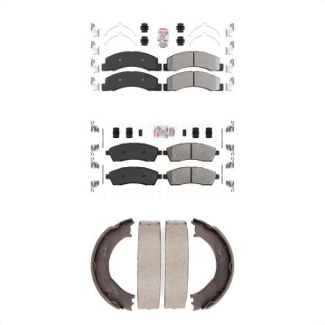 Front Rear Semi-Metallic Disc Brake Pads Kit For Ford F-350 Super Duty F-250 Excursion KNN-100569