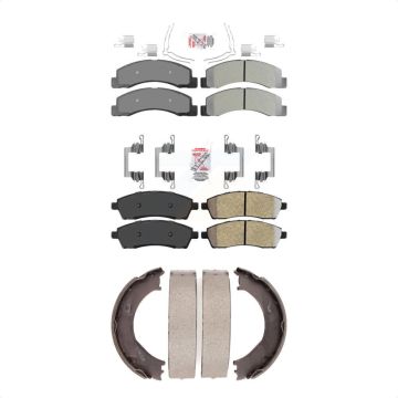 Front Rear Semi-Metallic Disc Brake Pads Kit For Ford F-350 Super Duty F-250 Excursion KNN-100570