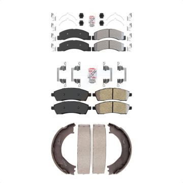 Front Rear Semi-Metallic Disc Brake Pads Kit For Ford F-350 Super Duty F-250 Excursion KNN-100571