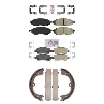 Front Semi-Metallic Rear Ceramic Disc Brake Pads Kit For Nissan Murano INFINITI FX35 QX70 KNN-100572