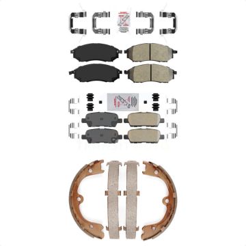Front Semi-Metallic Rear Ceramic Disc Brake Pads Kit For 2006-2008 INFINITI FX35 FX45 KNN-100615