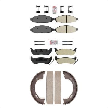 Front Rear Semi-Metallic Disc Brake Pads Kit For Mercury Grand Marquis Ford Crown KNN-100622