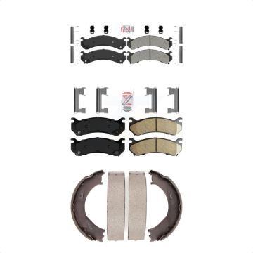 Front Semi-Metallic Rear Ceramic Disc Brake Pads Kit For Chevrolet GMC Sierra 2500 HD H2 KNN-100631