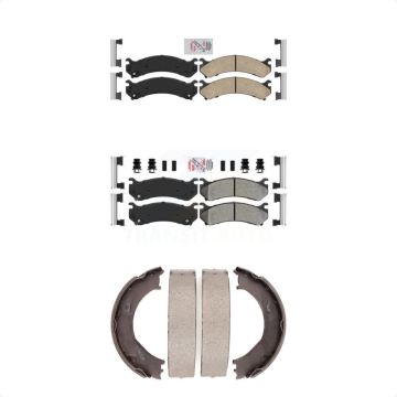 Front Ceramic Rear Semi-Metallic Disc Brake Pads Kit For Chevrolet GMC Sierra 2500 HD H2 KNN-100634