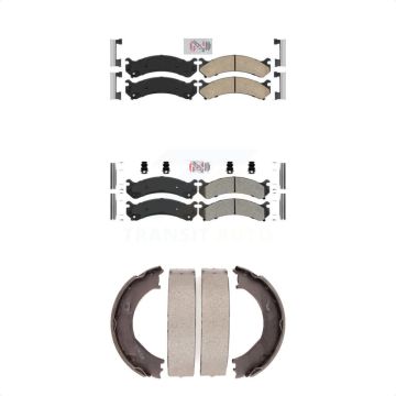 Front Ceramic Rear Semi-Metallic Disc Brake Pads Kit For Chevrolet GMC Silverado 3500 HD KNN-100636