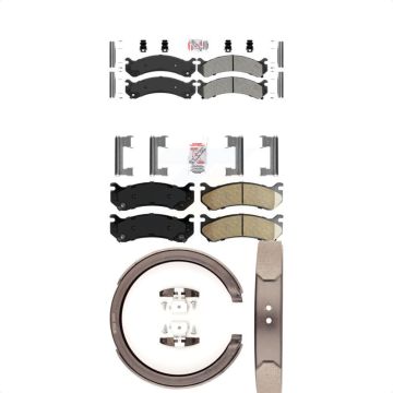 Front Semi-Metallic Rear Ceramic Disc Brake Pads Kit For GMC Chevrolet Sierra 2500 HD XL KNN-100639