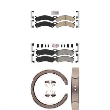Front Ceramic Rear Semi-Metallic Disc Brake Pads Kit For GMC Chevrolet Sierra 2500 HD XL KNN-100642