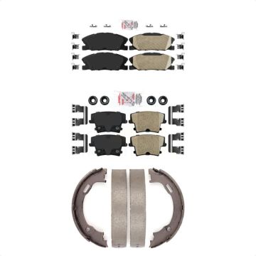 Front Rear Ceramic Disc Brake Pads Kit For 14-18 Dodge Charger Pursuit with RWD 5.7L 3.6L KNN-100702