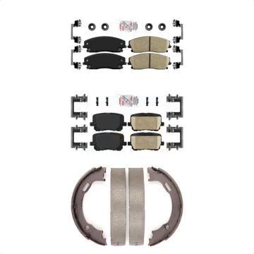 Front Rear Ceramic Disc Brake Pads Kit For 2014-2018 Dodge Charger Pursuit with RWD 3.6L KNN-100703