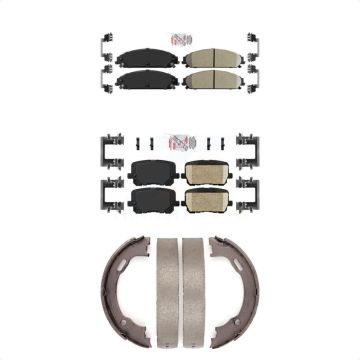 Front Rear Ceramic Disc Brake Pads Kit For 2014-2018 Dodge Charger Pursuit with RWD 5.7L KNN-100704