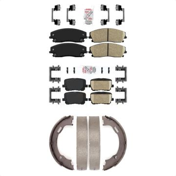 Front Rear Ceramic Disc Brake Pads Kit For 2014-2018 Dodge Charger Pursuit with RWD 3.6L KNN-100705
