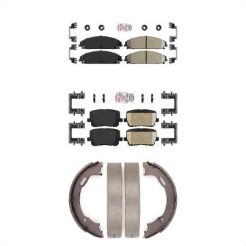 Front Rear Ceramic Disc Brake Pads Kit For 2014-2018 Dodge Charger Pursuit with RWD 5.7L KNN-100706