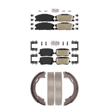 Front Rear Ceramic Disc Brake Pads Kit For 2014-2021 Dodge Charger Pursuit with RWD KNN-100707